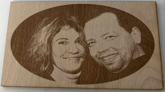 Fotos auf Holzschilder